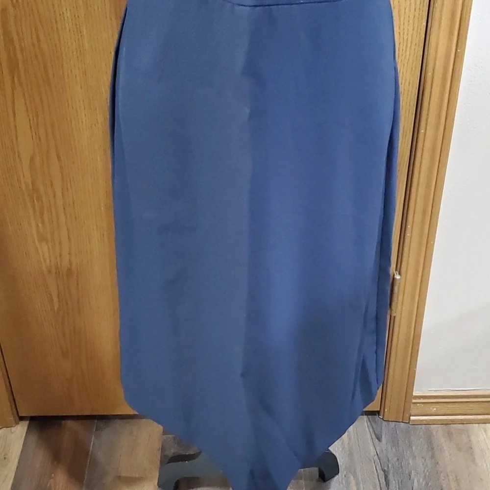 Vintage Sarah Elizabeth embroidered short sleeve navy dress